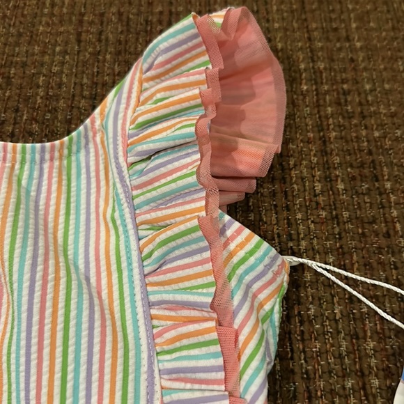 RUFFLE BUTTS - Seersucker Waterfall One Piece - Picture 14 of 16